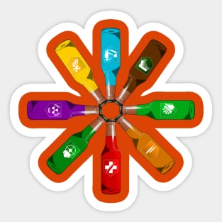 Zombie 8 Perk Pinwheel on Orange Sticker